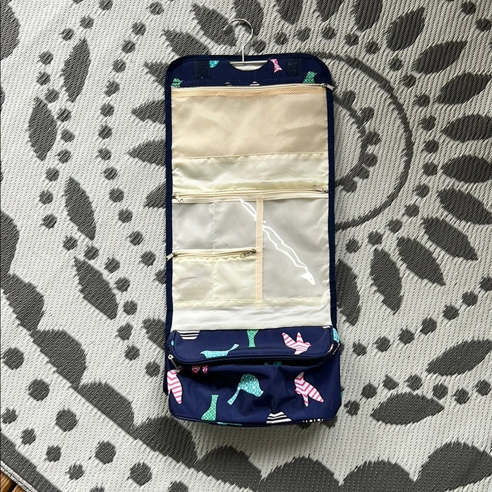 Navy Travel Organizer with Animal Print
